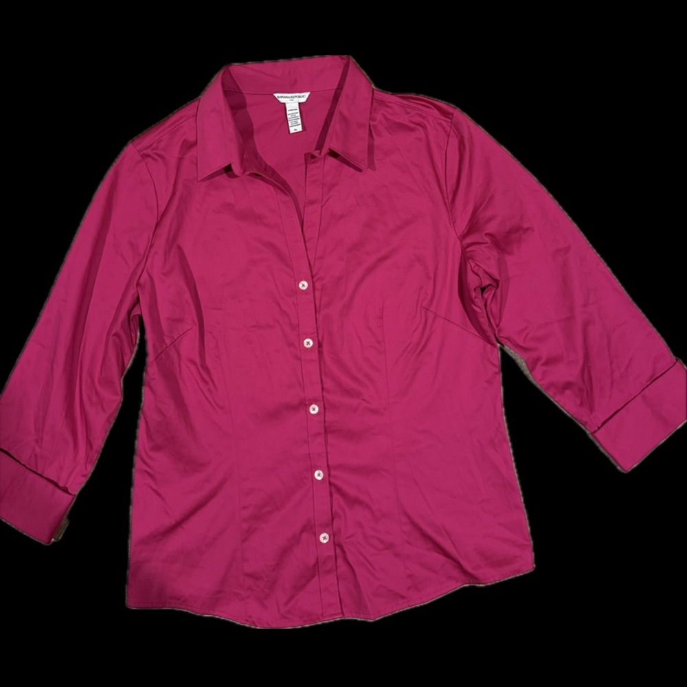 EUC-Banana Republic Fuchsia Button-Down Shirt - Picture 2 of 10